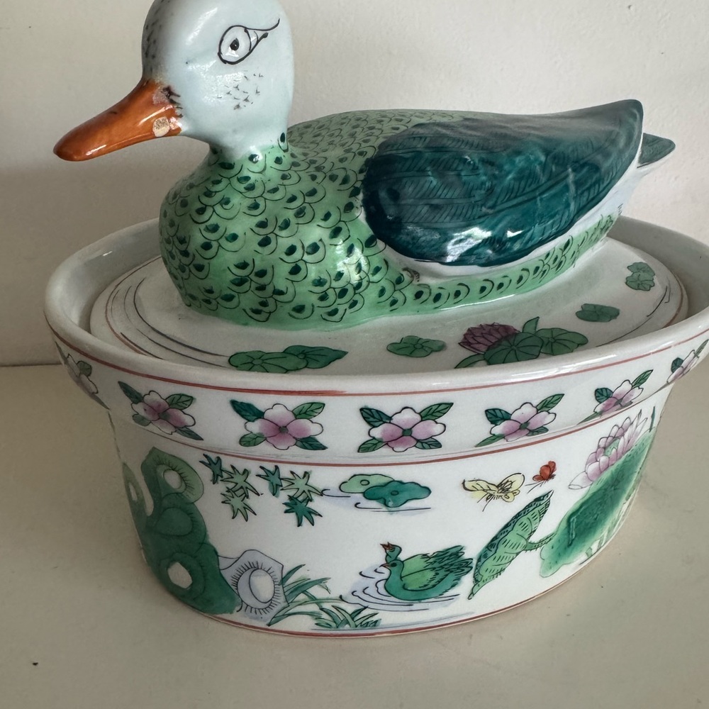 Decorative Duck Ceramic Dish with Lid